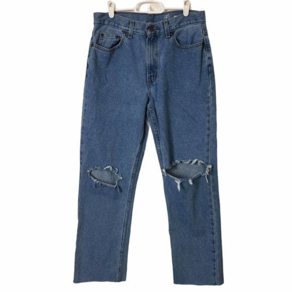 George Distressed Jeans Rigid Denim 100% Cotton Men’s Size 30 Measures 30x27
